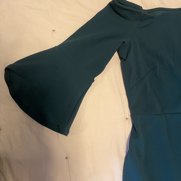 Off-the-shoulder green midi cocktail/semi-formal H&M dress 👗 - Picture 7 of 9